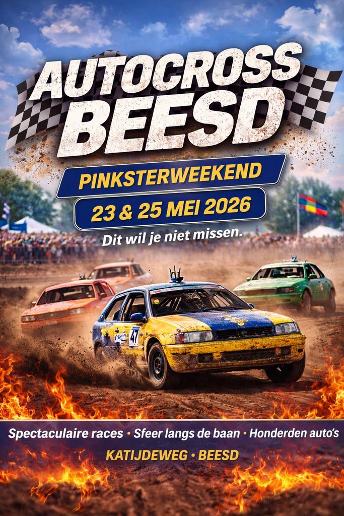 Autocross spektakel beesd 23 & 25 mei, ben jij er ook bij?, Auto diversen, Autosport-onderdelen, Nieuw, Ophalen