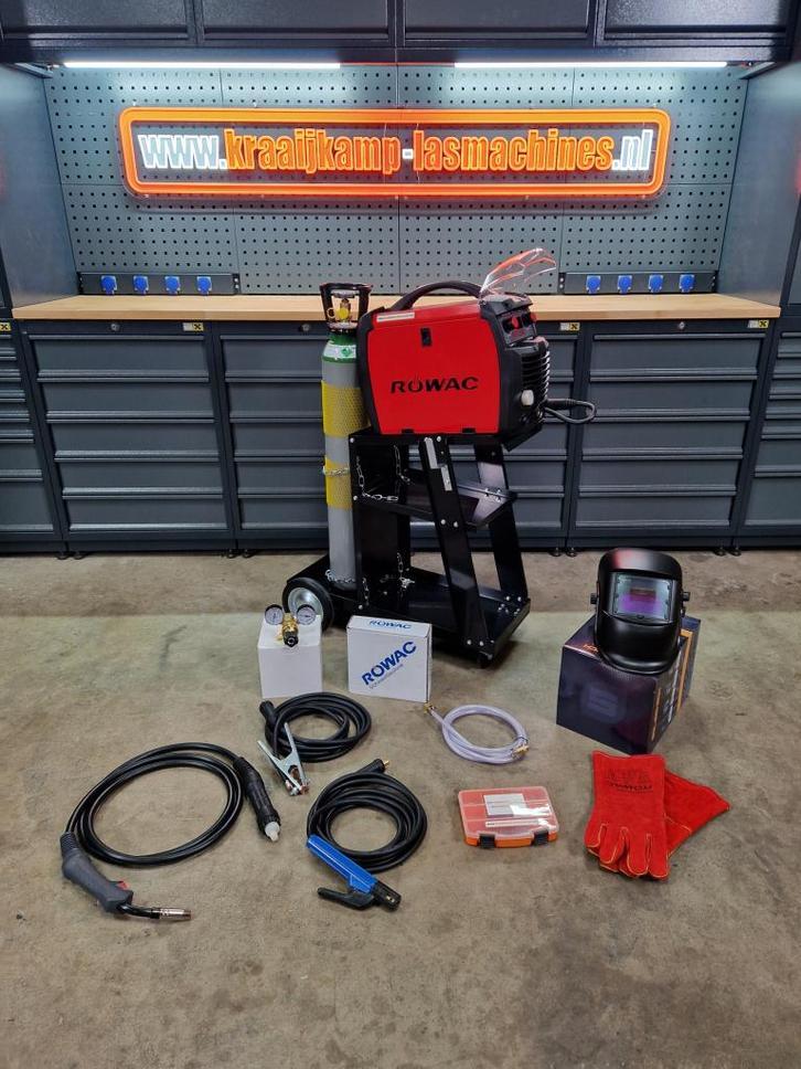 NIEUW!! Rowac MIG 200P DUBBEL PULSE compleet pakket!! 230v, Rowac, Nobelweg 5, 6669 MV Dodewaard, Info@kraaijkamp-lasmachines.nl