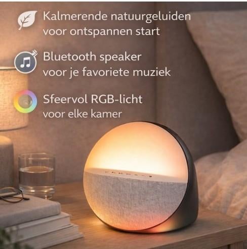 Wake-up light met zonsopgangsimulatie en speaker, Ophalen of Verzenden, Nieuw, Digitaal