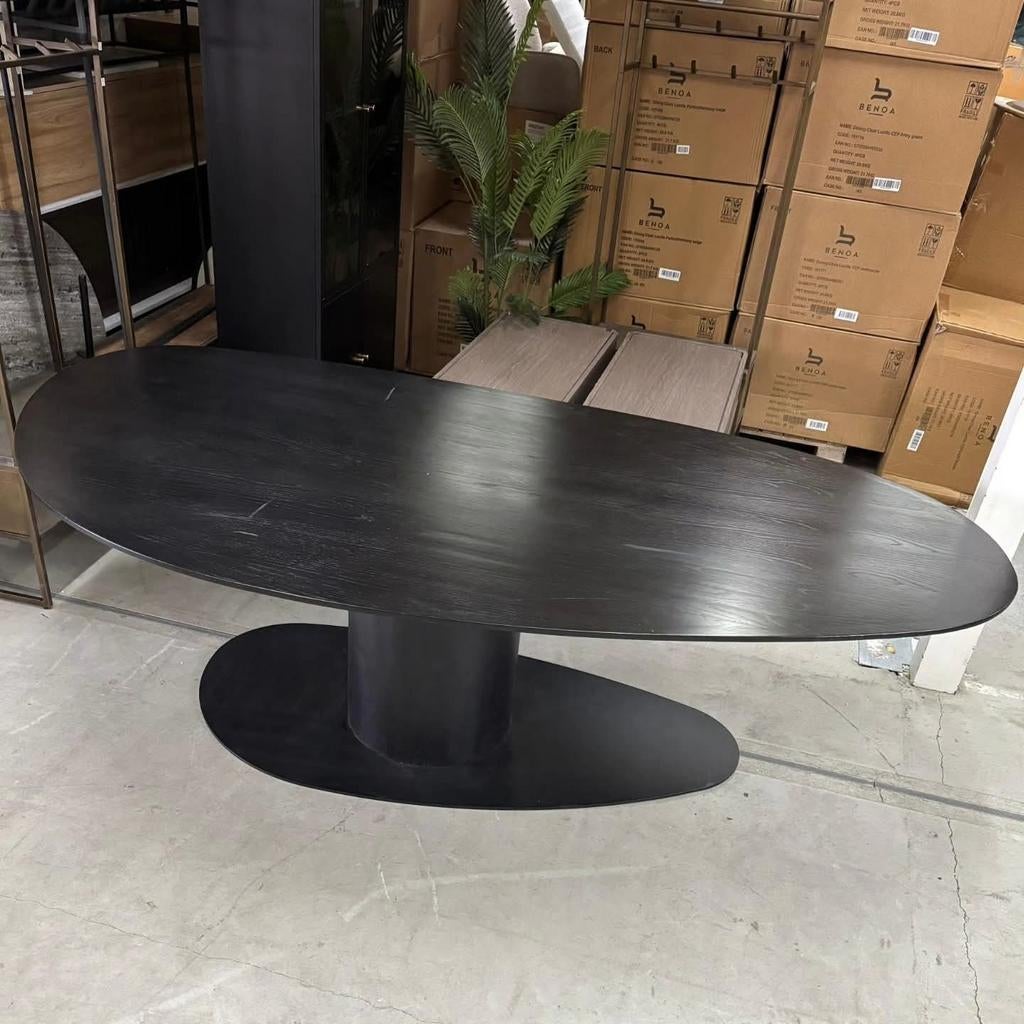 Organische Eetttafel Eiken Zwart van Richmond Interiors, Ophalen