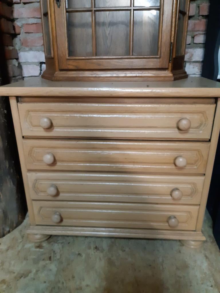 Blank eiken ladenkastje, Ophalen, Gebruikt, Eikenhout, 50 tot 100 cm