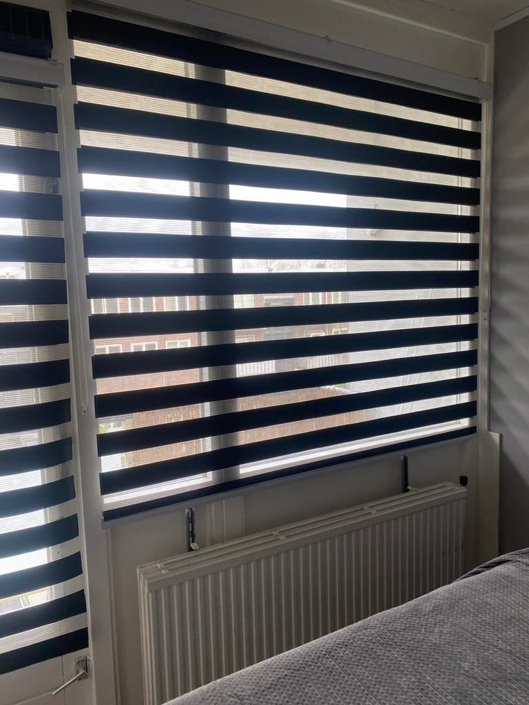 Duo rolgordijn zwart 180x180 cm, Huis en Inrichting, Stoffering | Gordijnen en Lamellen, Zo goed als nieuw, 150 tot 200 cm, 100 tot 150 cm