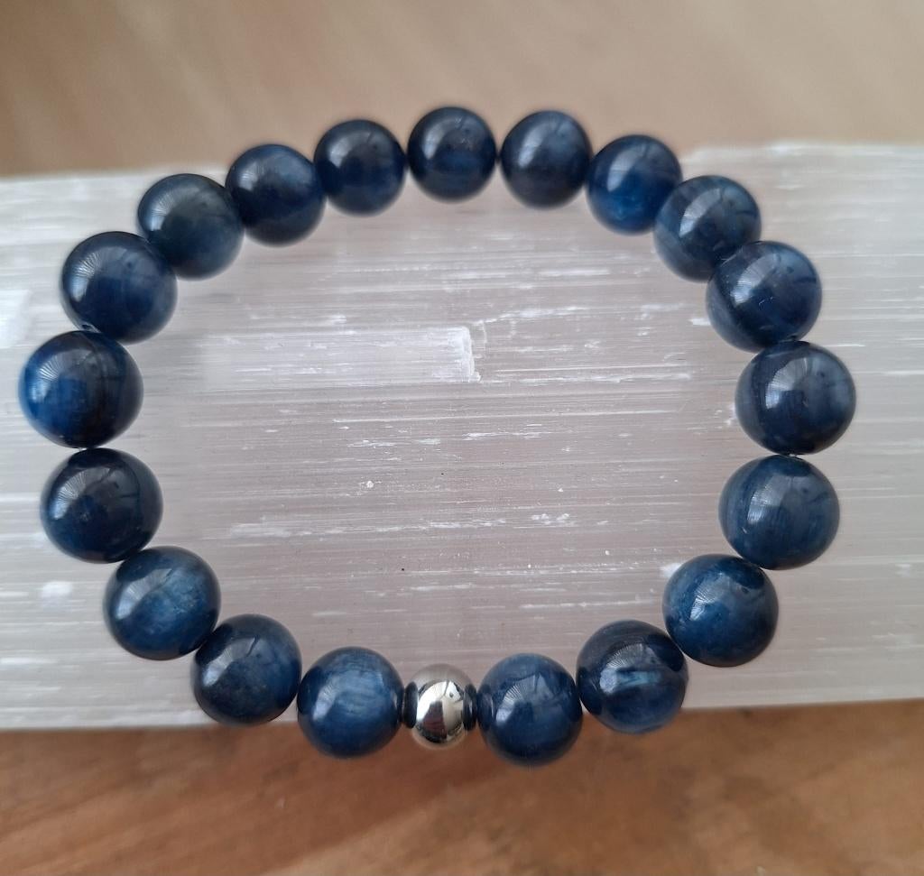 Kyaniet armband, 10 mm, AA kwaliteit, Sieraden, Tassen en Uiterlijk, Edelstenen, Ophalen of Verzenden, Nieuw