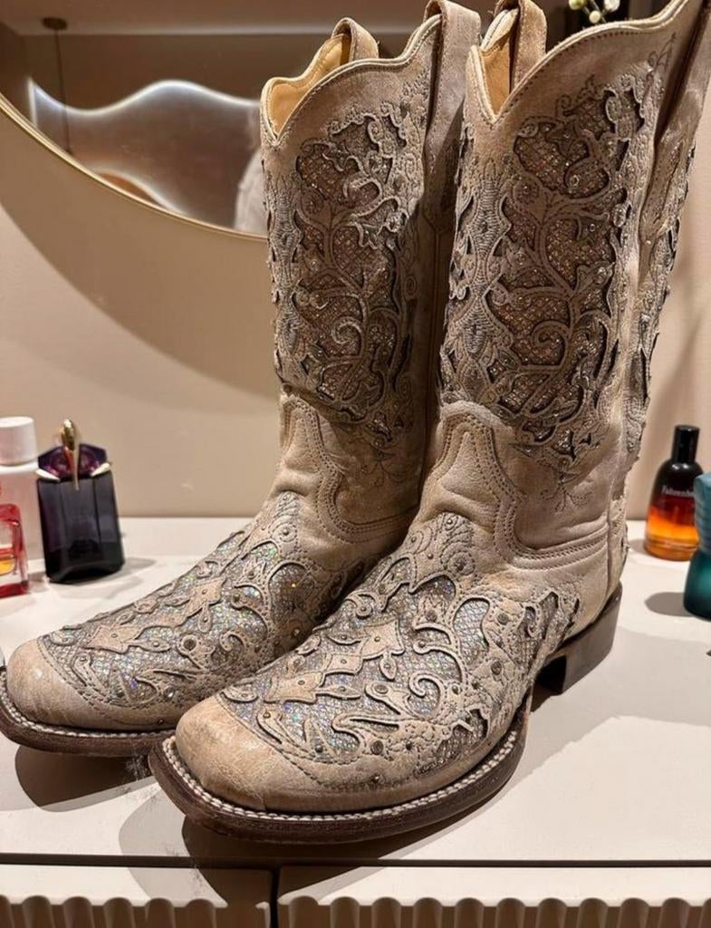 Corral cowboylaarzen glitter, Hoge laarzen, Corral, Beige, Ophalen of Verzenden