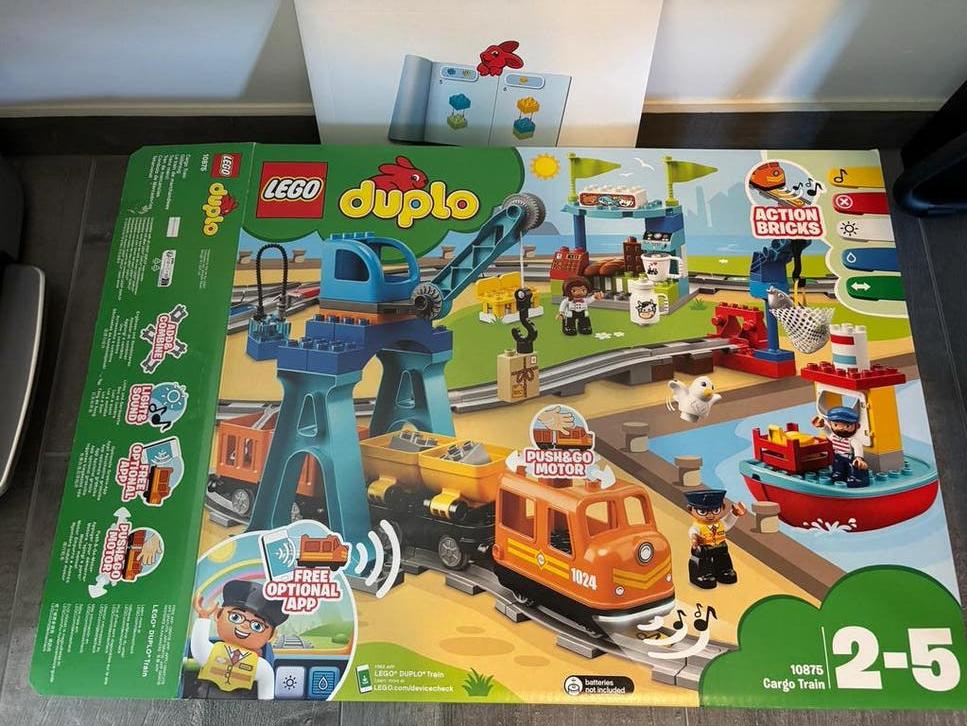 LEGO DUPLO 10875 Goederentrein met rails en figuren, Kinderen en Baby's, Speelgoed | Duplo en Lego, Overige thema's, Ophalen of Verzenden