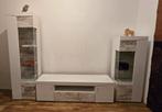 Tv meubel set - tv bank, 2 kasten met glazen deuren, Ophalen, 100 tot 150 cm, Zo goed als nieuw, Modern