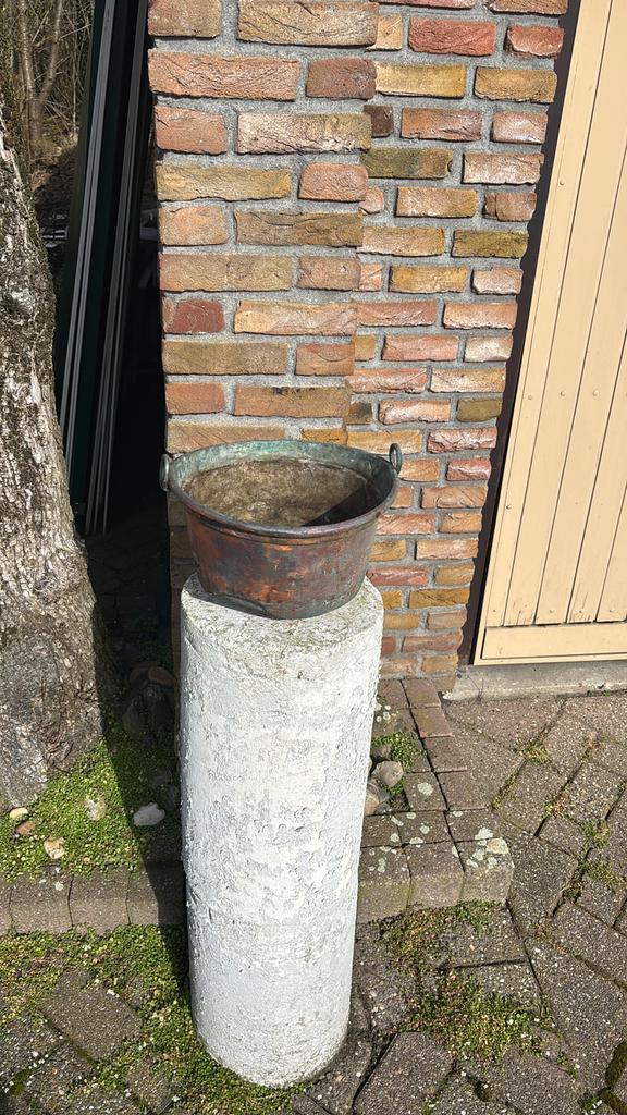 Oude zinken emmer met uniek verweerd karakter en patina, Ophalen, Gebruikt, Zink, Met handgreep