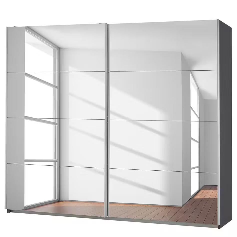 Nolte kast met spiegelglas zweefdeuren en planken, Ophalen, 200 cm of meer, Glas, 200 cm of meer