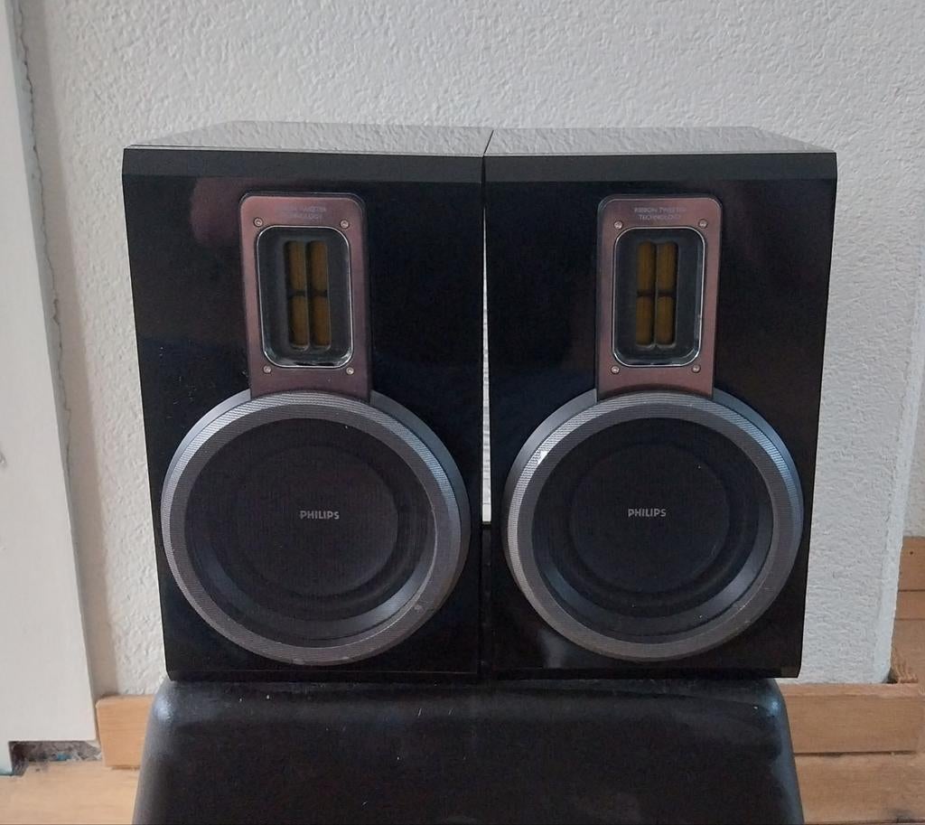 Philips MCD716 Boekenplank Speakers - Ribbon Tweeter, Audio, Tv en Foto, Philips, Gebruikt, Ophalen of Verzenden, Minder dan 60 watt