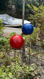 Tuindecoratie glazen bollen op standaard, Ophalen, Overige materialen, Gebruikt, Rond