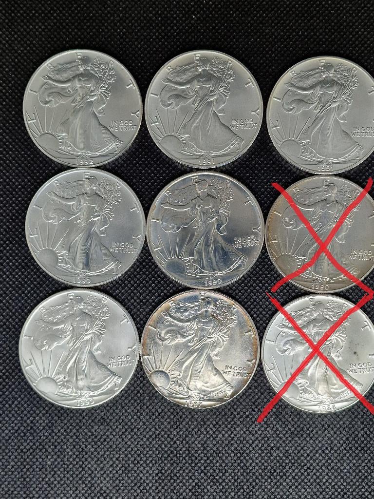 999 ZILVER 1 OUNCE AMERICAN EAGLE 1987/2010 SILVER MUNT 1 OZ, Ophalen of Verzenden, Zilver
