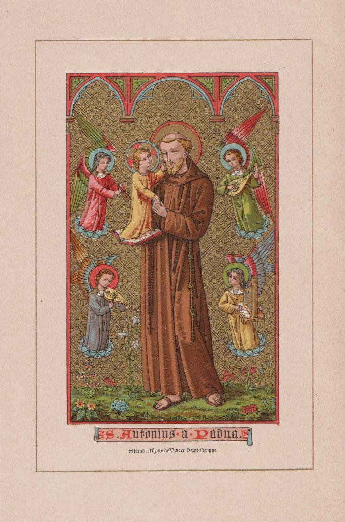 Opruiming Koopje - Chromolitho heilige Antonius van Padua, Antiek en Kunst, Kunst | Etsen en Gravures, Ophalen of Verzenden