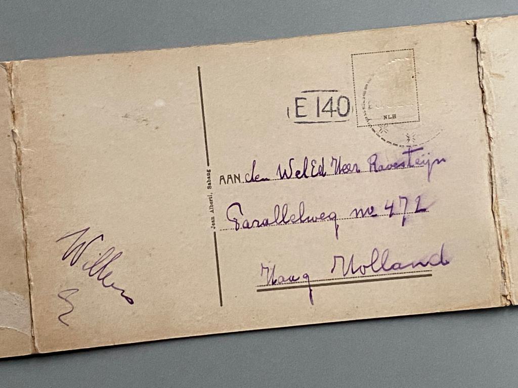 Langwerpige ansichtkaart Haven van Sabang Ned. Indië