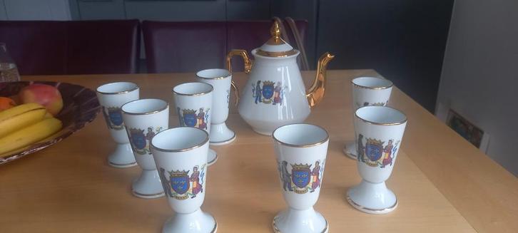 WAT EEN MOOI VINTAGE JAREN 60 CH-R FRANS PORSELEINEN THEE SE, Antiek en Kunst, Antiek | Servies compleet, Ophalen of Verzenden