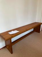 Twee eikenhouten zitbanken, Huis en Inrichting, Minder dan 50 cm, Gebruikt, 125 cm of meer, Ophalen of Verzenden