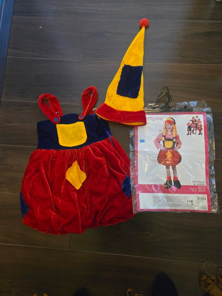 Kabouter kostuum meisje maat 128, Kinderen en Baby's, Carnavalskleding en Verkleedspullen, Ophalen of Verzenden, Zo goed als nieuw