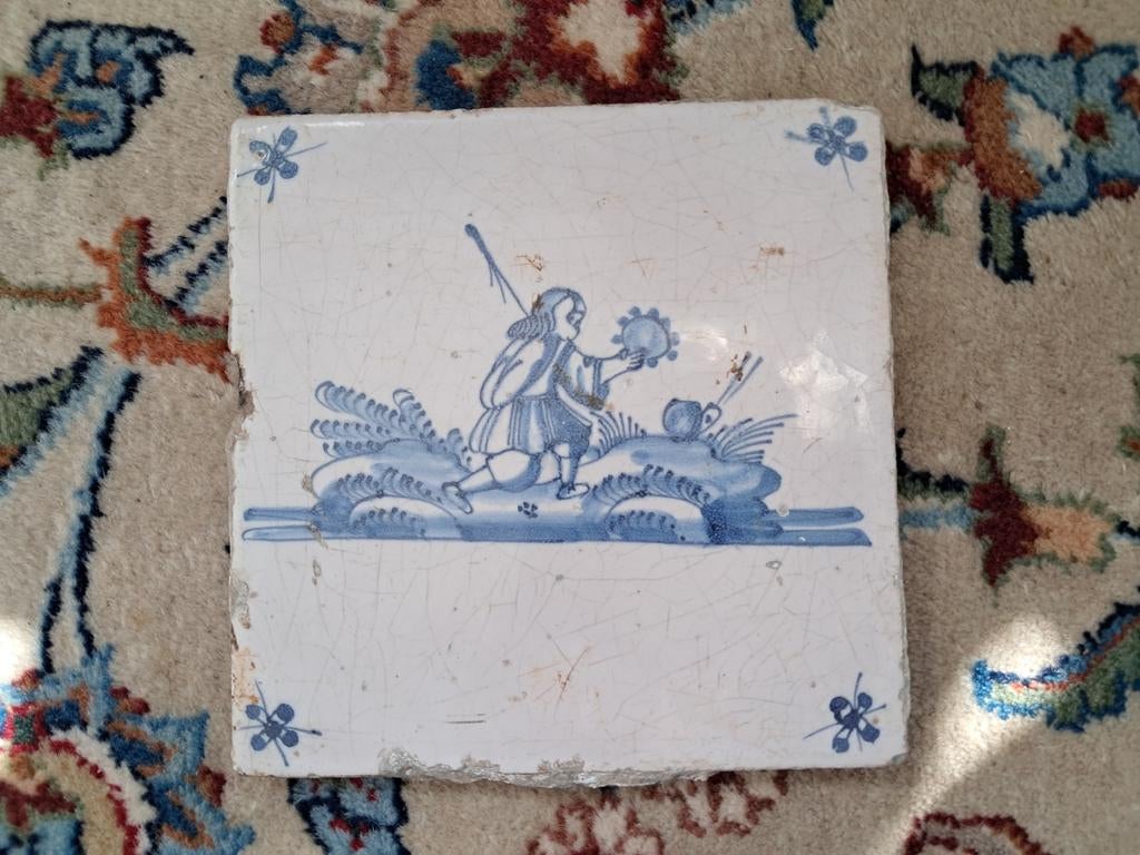 Antieke Delfts Blauwe tegel, Antiek en Kunst, Antiek | Wandborden en Tegels, Ophalen of Verzenden