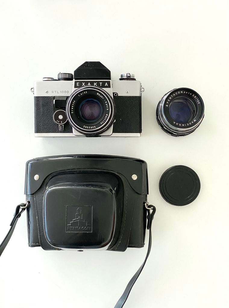 Analoge SLR camera Pentacon Exakta RTL 1000 + 2 lenzen, Ophalen of Verzenden, Gebruikt, Spiegelreflex, Overige Merken