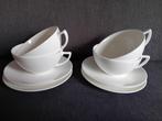 4 Wedgwood Jasper Conran white theekop 10 cm 0.23l met scho, Ophalen of Verzenden, Zo goed als nieuw, Overige stijlen, Kop(pen) en/of Schotel(s)