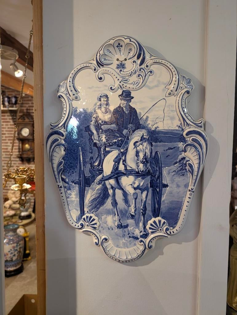 Delfts Blauw Tableau 48x35 cm. €85.  Vorige eeuw, Ophalen