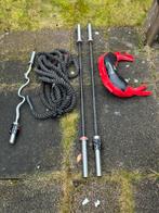 Gym spullen - barbells - battle rope - plates, Ophalen, Gebruikt