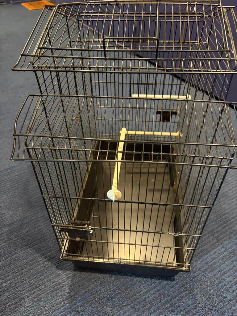 Vogelkooi Zwart, Ophalen of Verzenden, Gebruikt, Metaal, Vogelkooi