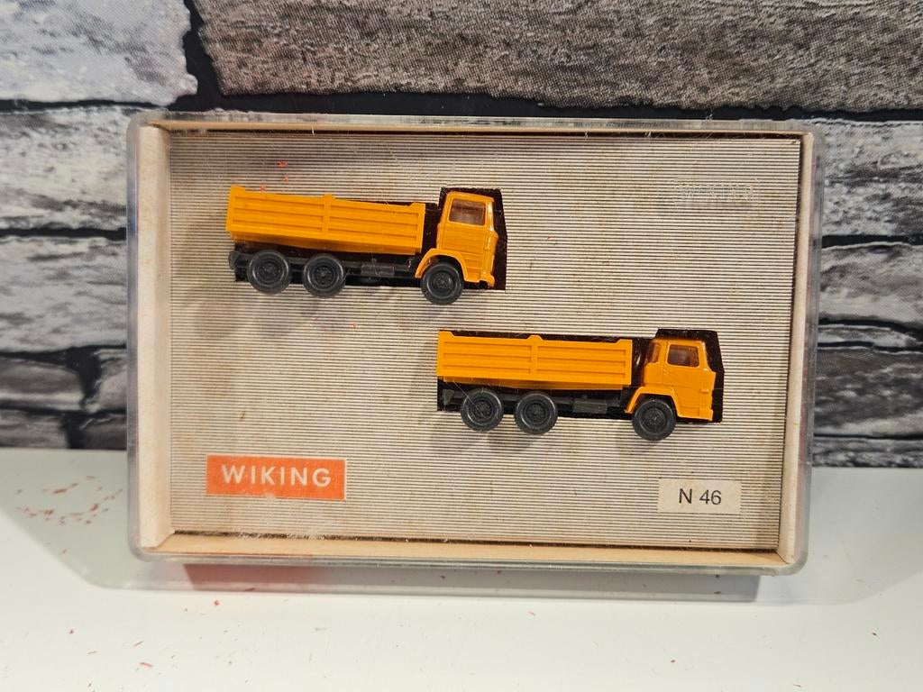 Wiking 2x bouwvoertuig vrachtwagen N spoor trein 1:160, Hobby en Vrije tijd, Overige merken, Gelijkstroom of Wisselstroom, Overige typen