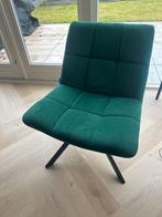 Groene draai fatail met zwart metalen poten, Huis en Inrichting, Stoelen, Ophalen, Overige kleuren, Zo goed als nieuw, Metaal