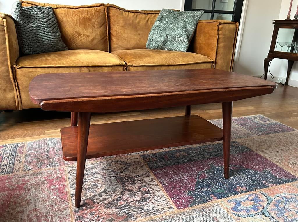 Vintage salontafel style Louis van Teefelen, Ophalen, 100 tot 150 cm, 50 tot 100 cm, Zo goed als nieuw