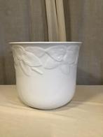 Grote vintage witte bloempot, Ophalen of Verzenden