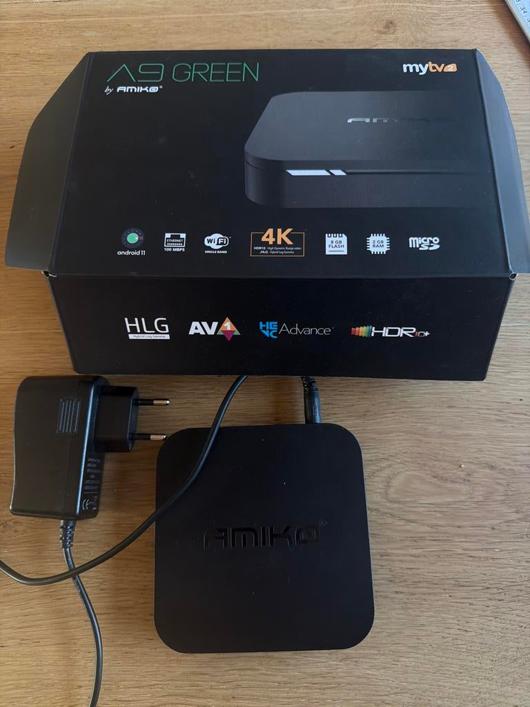 Amiko A9 Green My TV 2 Mediabox - Android 11, 4K, Ophalen of Verzenden, Zo goed als nieuw, HDMI, Zonder harde schijf