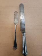 Antiek zilveren vork en mes set, Ophalen of Verzenden