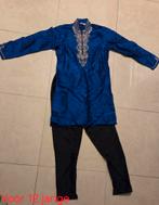 Blauwe Indiase Kurta met Broek - Maat 12 jaar, Ophalen of Verzenden, Zo goed als nieuw, 158 t/m 164, Jongen
