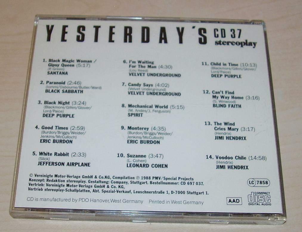 Yesterday's CD 37 Stereoplay 1988, Ophalen of Verzenden, Gebruikt