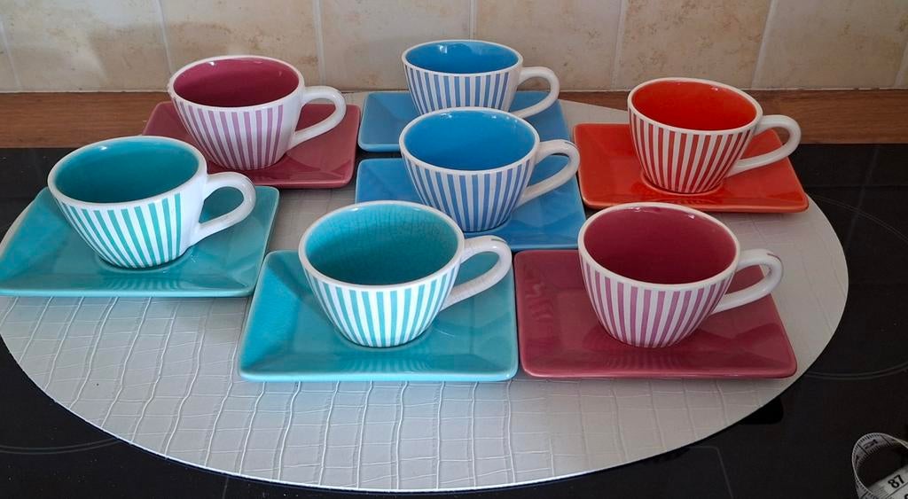 Yves rocher kopjes en schotels,prijs per stuk, Huis en Inrichting, Keuken | Servies, Ophalen of Verzenden, Zo goed als nieuw, Overige stijlen