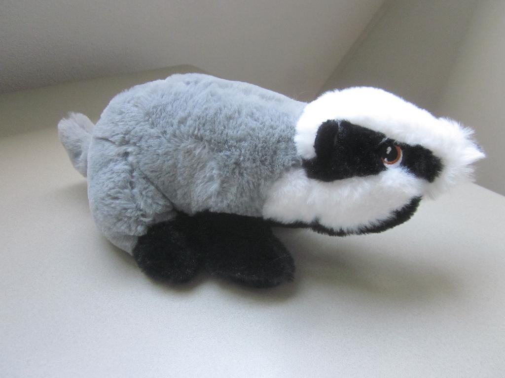 PIA International Soft Toys zwart-grijs-wit superzachte DAS, Overige merken, Overige karakters, Hamster, Grijs