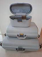 Samsonite hardcase grijze kofferset, 2 koffers, 1 beautycase, Gebruikt, 50 tot 60 cm, Hard kunststof, 55 cm of meer
