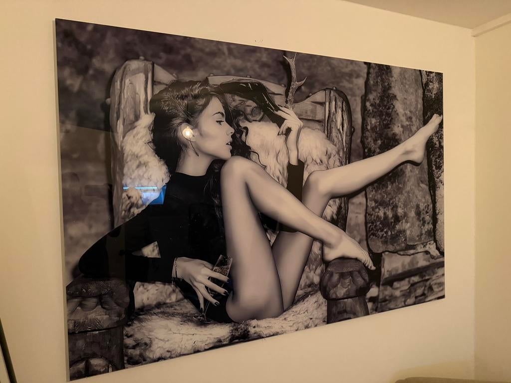 Glasplaat schilderij, Antiek en Kunst, Kunst | Schilderijen | Abstract, Ophalen of Verzenden