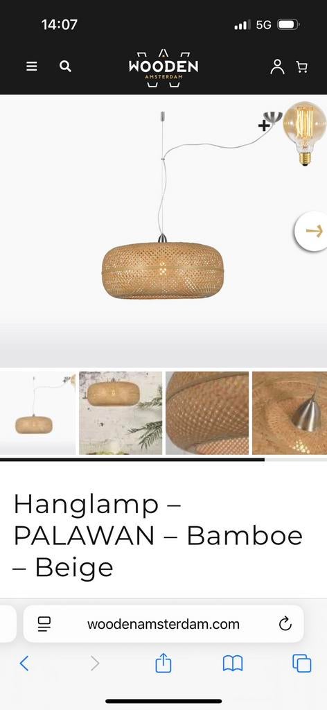 Hanglamp good&mojo palawan, Ophalen, Zo goed als nieuw