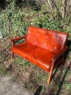 Klein bankje, echt leer, Ophalen, Gebruikt, Minder dan 75 cm, Tweepersoons