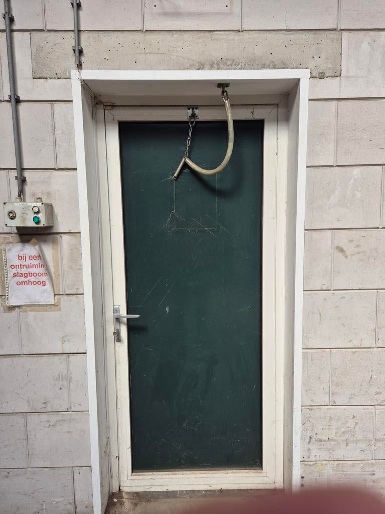 Loopdeur aluminium met groene paneel vulling., Ophalen of Verzenden, Gebruikt