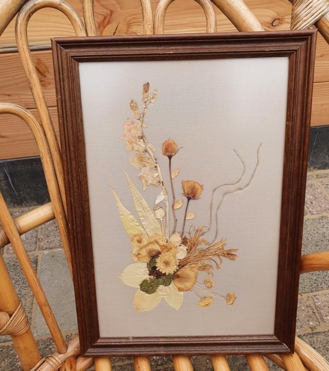 1404 vintage lijst droogbloemen brocante droogbloemetjes, Minder dan 50 cm, Ophalen of Verzenden, Zo goed als nieuw, Minder dan 50 cm