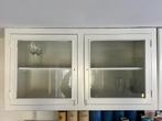 Witte, houten vitrine/keukenkastjes 2 stuks, Huis en Inrichting, Kasten | Vitrinekasten, Ophalen, Gebruikt, 50 tot 100 cm, Minder dan 100 cm