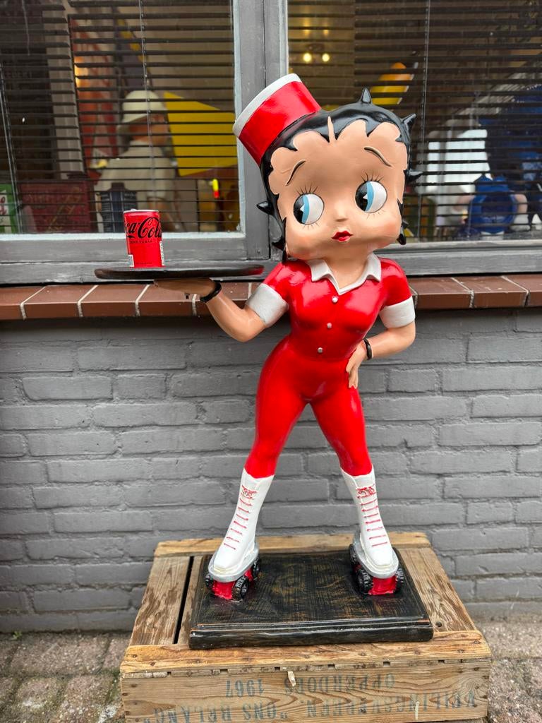 Grote Betty Boop Beeld - Diner Serveerster op Rollerskates, Ophalen, Zo goed als nieuw, Mens