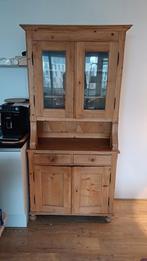Houten servieskast - 2 delen - B94xD44xH198cm, Huis en Inrichting, Kasten | Buffetkasten, Ophalen, Gebruikt, 100 tot 150 cm, Met deur(en)