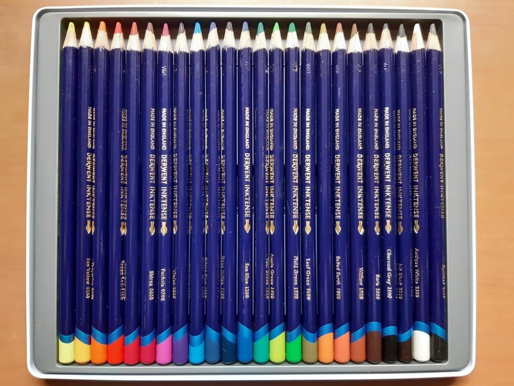 Derwent inktense potloden, set 24 stuks ongebruikt, Hobby en Vrije tijd, Tekenen, Ophalen, Nieuw, Potlood of Stift