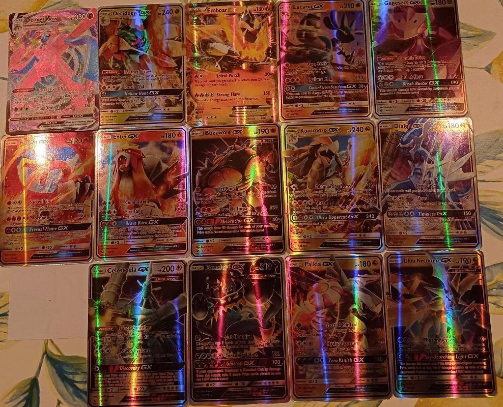 Pokémon, een set van 14 foil-kaarten, Ophalen of Verzenden, Gebruikt, Meerdere kaarten, Foil