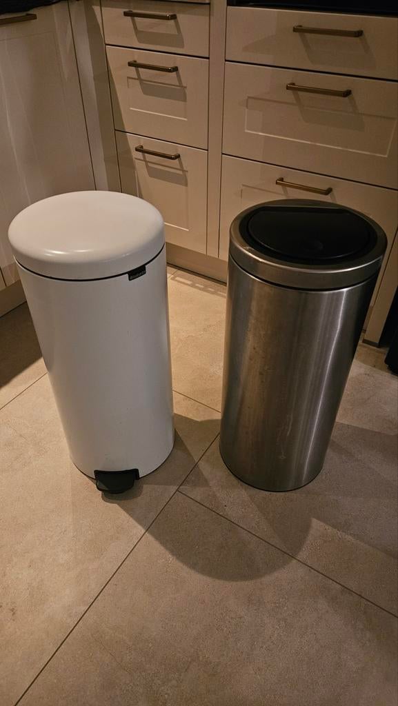 Brabantia vuilnisbak 30L, Ophalen, Rvs, 50 tot 75 cm