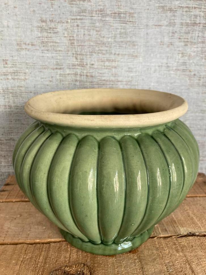 Vintage „pumpkin“ bloempot, in perfecte staat, Tuin en Terras, Bloempotten, Zo goed als nieuw, Aardewerk, Binnen, Minder dan 40 cm