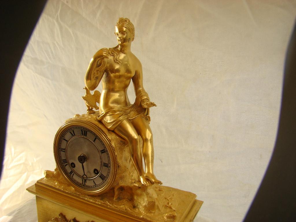 Tafelklok Verguld brons, Antiek en Kunst, Ophalen of Verzenden